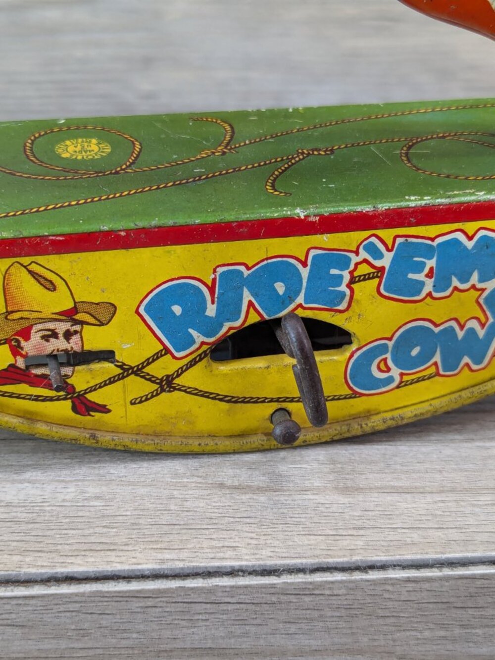 Red Ranger Ride Em Cowboy Wind Up Toy Rocking Horse Missing Rider Wyandotte - Picture 6 of 11